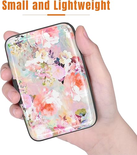 Miniatura 3 de Rimilak Tarjetero de Aluminio para Tarjetas de Crédito, Mini Billetera de Tarjetas de Crédito con Bloqueo RFID, Estuche Duro y Delgado de Metal para