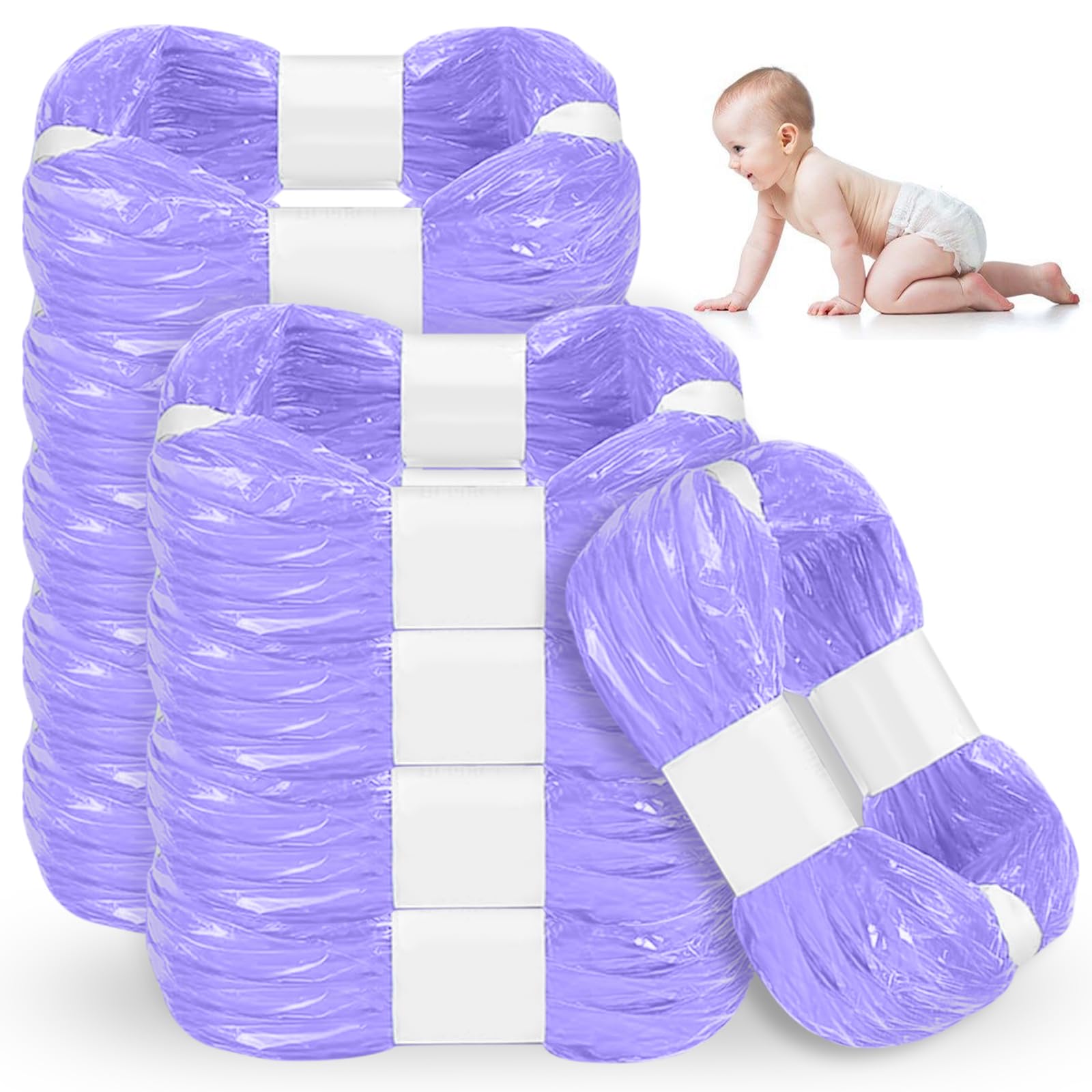 10 Recambios Contenedor de Pañales, 6,5M Recambios de Papelera Pañales Bebe 4 Capas Engrosadas, Bolsas de Contenedor Pañales Compatibles con AngelCare, Litter Locker (Compatible con Todos）