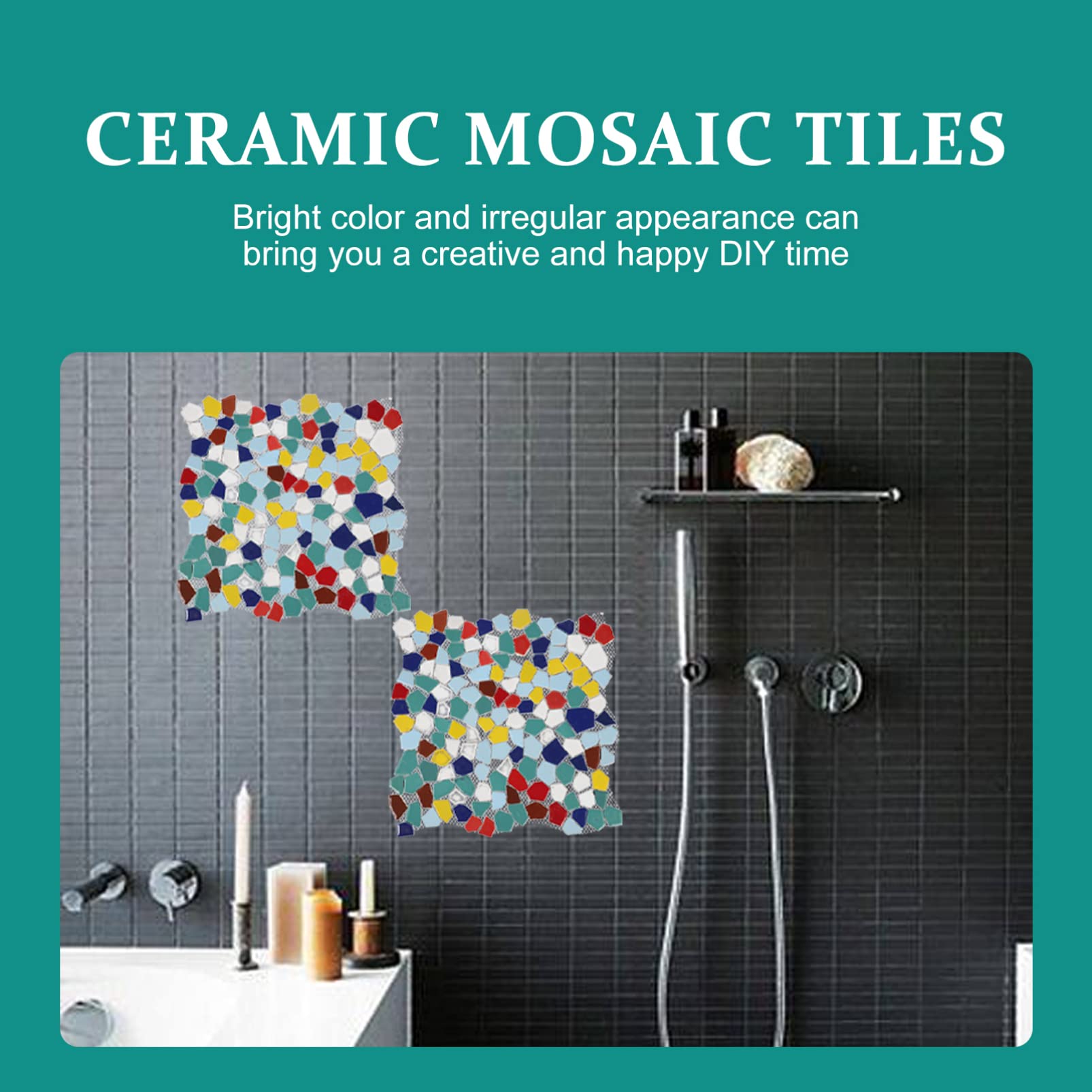 Mosaico Cerámico Irregular Para Manualidades Azulejos De Cerámica Coloridos Suministros De Artesanía Para Decoración De Paredes y Proyectos Creativos