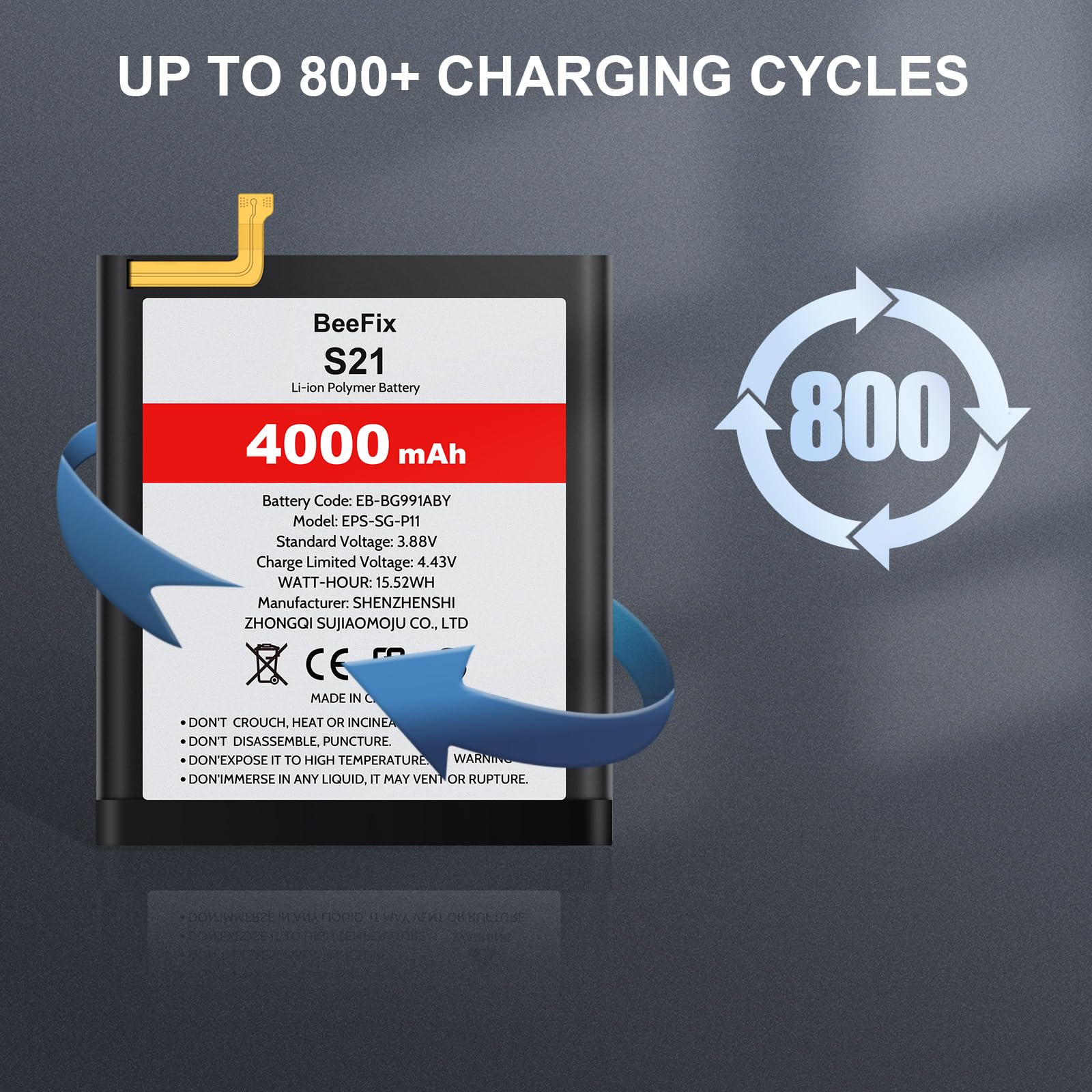 Batteria di ricambio per Samsung Galaxy S21 SM-G991B, 4000 mAh ad alta capacità per Galaxy S21 5G (EB-BG991ABY) con strumenti di riparazione professionali