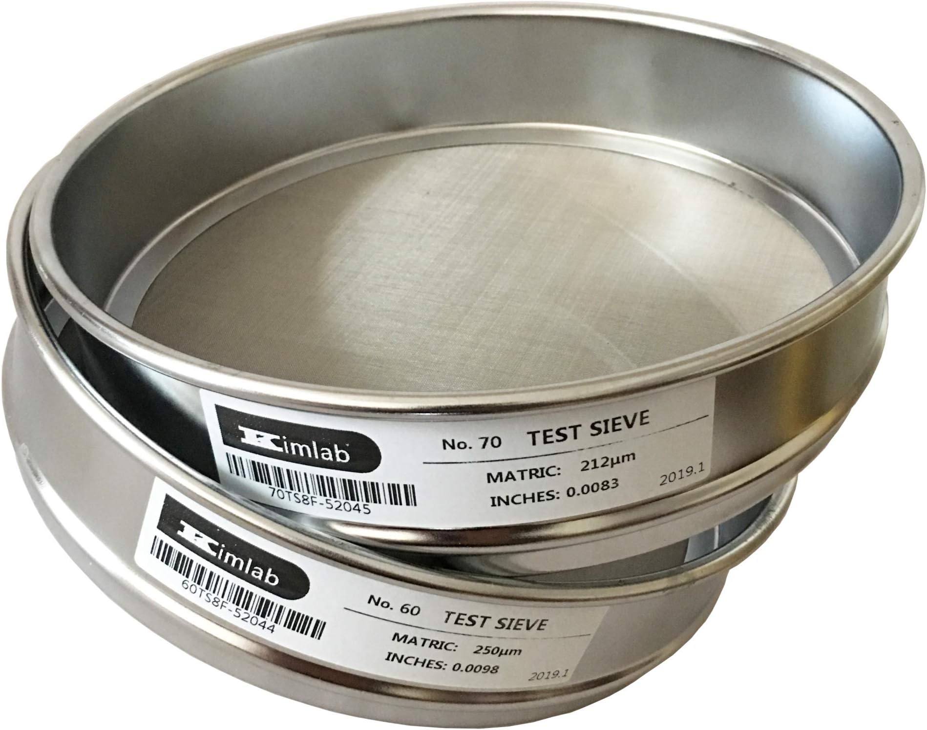 TS20 Economy Test Sieve #60 / 250μm Mesh Size, Chrome Plating Frame,304 Stainless Steel Wire Cloth, 8" Diameter