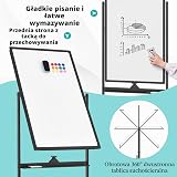 GIANTEX Dwustronna tablica mobilna, 60 x 90 cm, tablica magnetyczna na nóżkach z 2 regulacją wysokości, suchościeralna, czarne markery, gumka, magnesy (czarna, 60 x 100 cm)