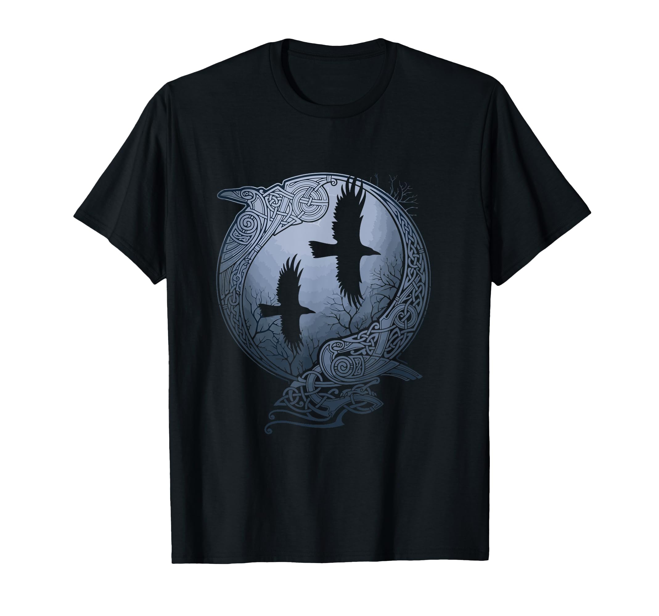 T-shirt Mythologie Nordique Odin's Ravens Huginn & Muninn - 100% Coton, Tailles S à 3XL
