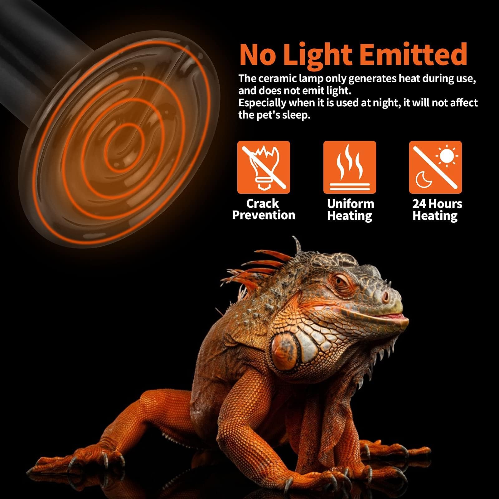 LUCKY HERP Ceramic Heat Emitter, Reptile Heat Lamp Bulbs 100W - Image 2