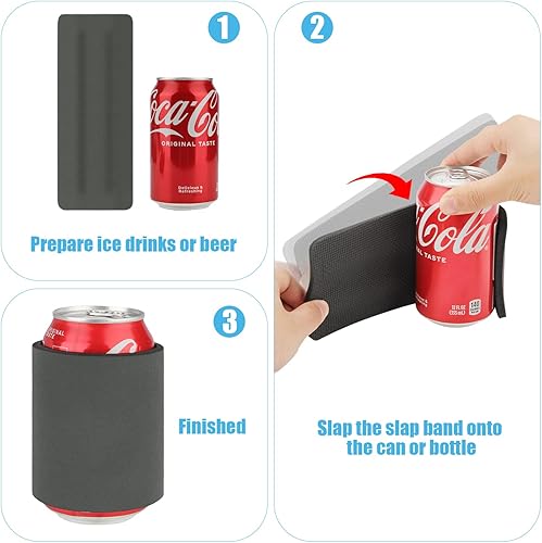 Miniatura 3 de Desing Wish Funda estándar para enfriar latas de 12 onzas, funda antideslizante para latasbotellastazas, soporte de mangas de resorte fuerte para