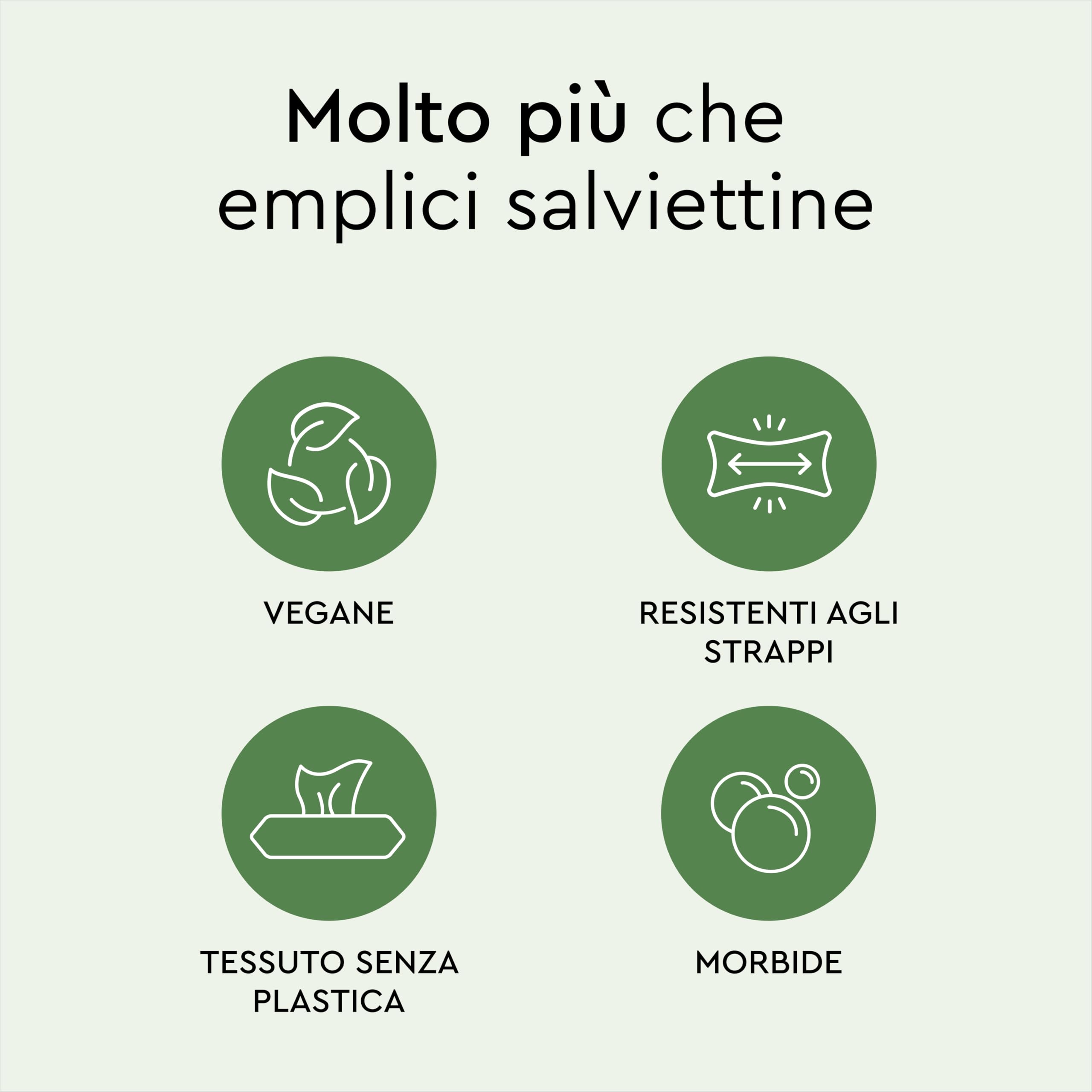 LILLYDOO Salviettine Naturali Green 300 Pezzi (5x60) Senza Plastica Resistenti agli Strappi