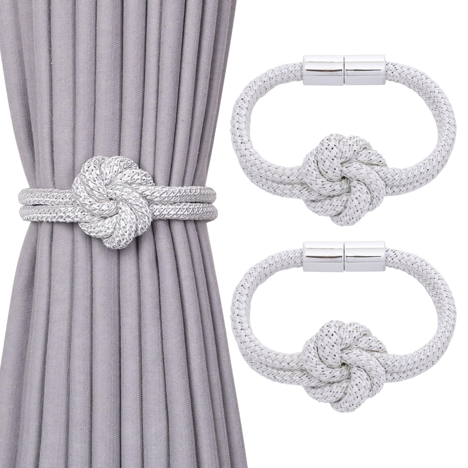 Pretty Jolly Flower‑Knot Curtain Tiebacks, Hand‑Woven Rope