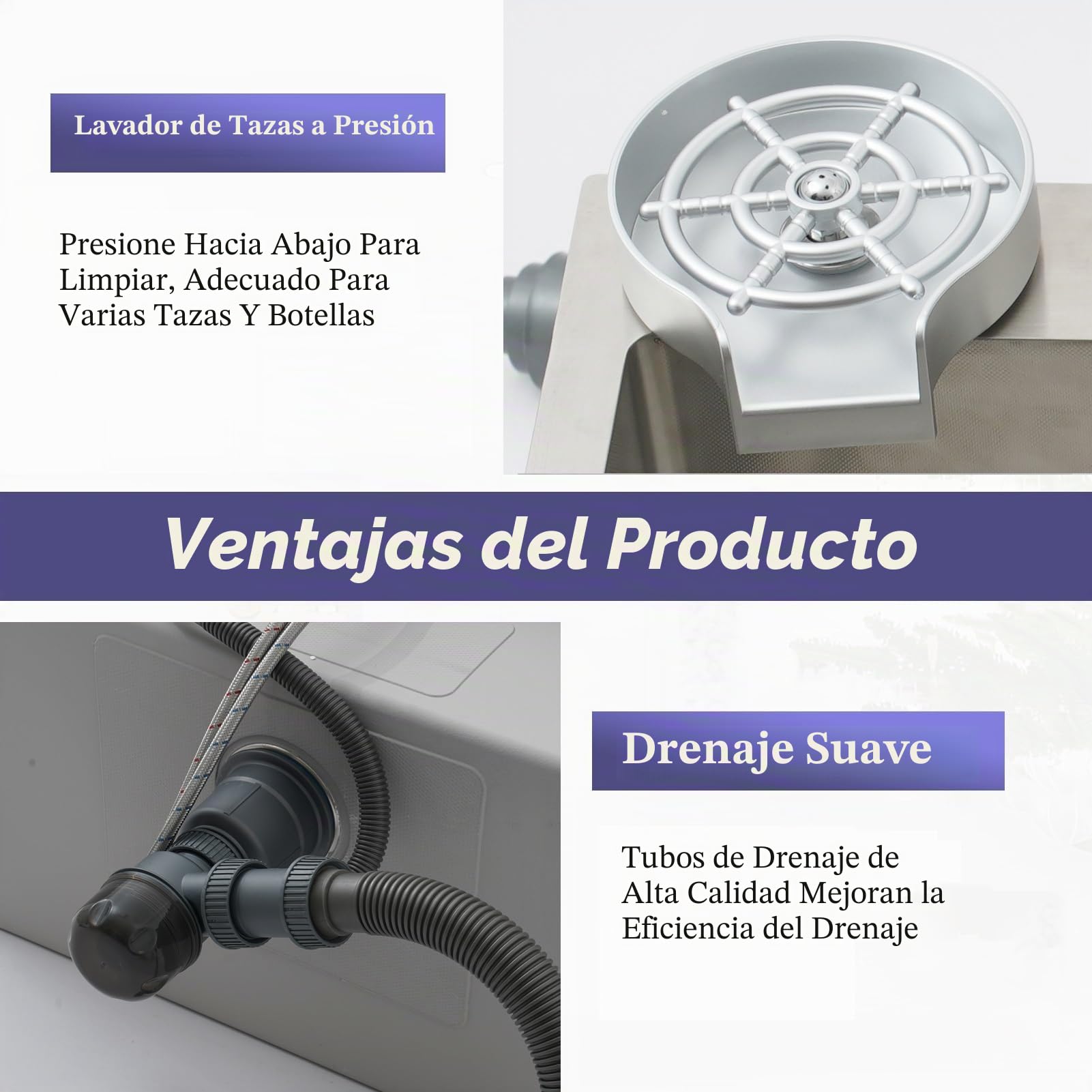 Fregadero Cocina 1 Seno 85 x 50cm,Acero Inoxidable Cepillado,Fregadero Bajo Encimera o Sobre Encimera, Gran Pila con grifo, con Sifón, Escurridor, Dispensador de jabón