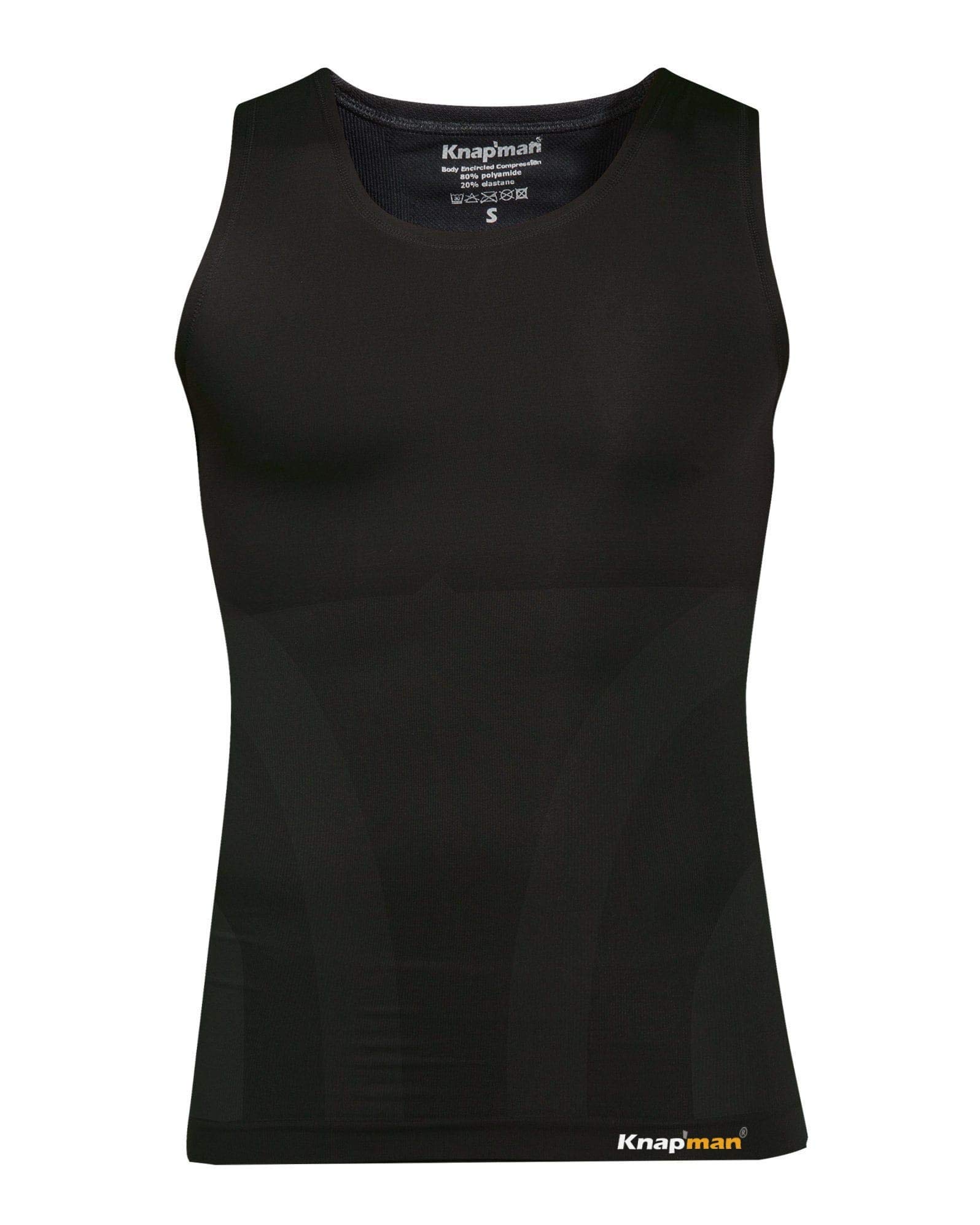 Knap'man Knapman Kompressions-Tanktop Herren – Kompressions-Unterhemd für Sport, Arbeit & Alltag – Schwarz