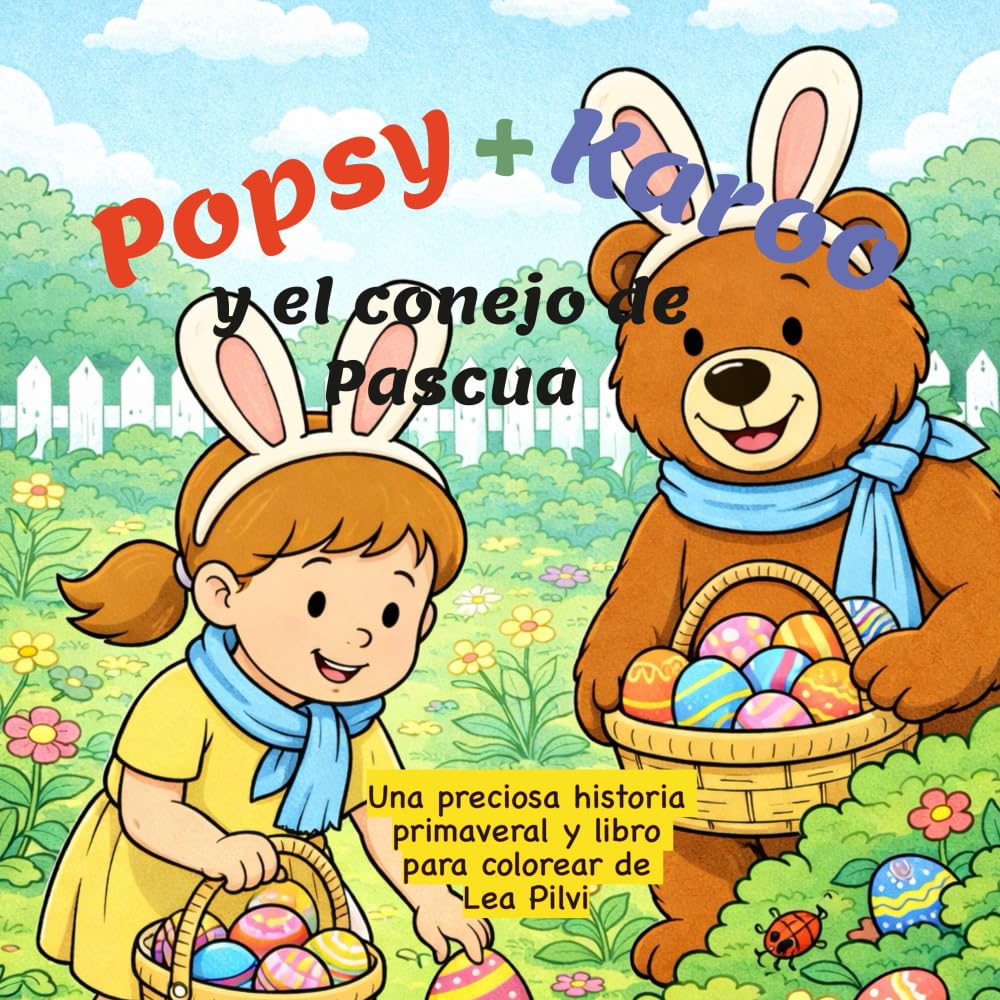 Popsy + Karoo y el conejo de Pascua: Una preciosa historia primaveral y libro para colorear de Lea Pilvi