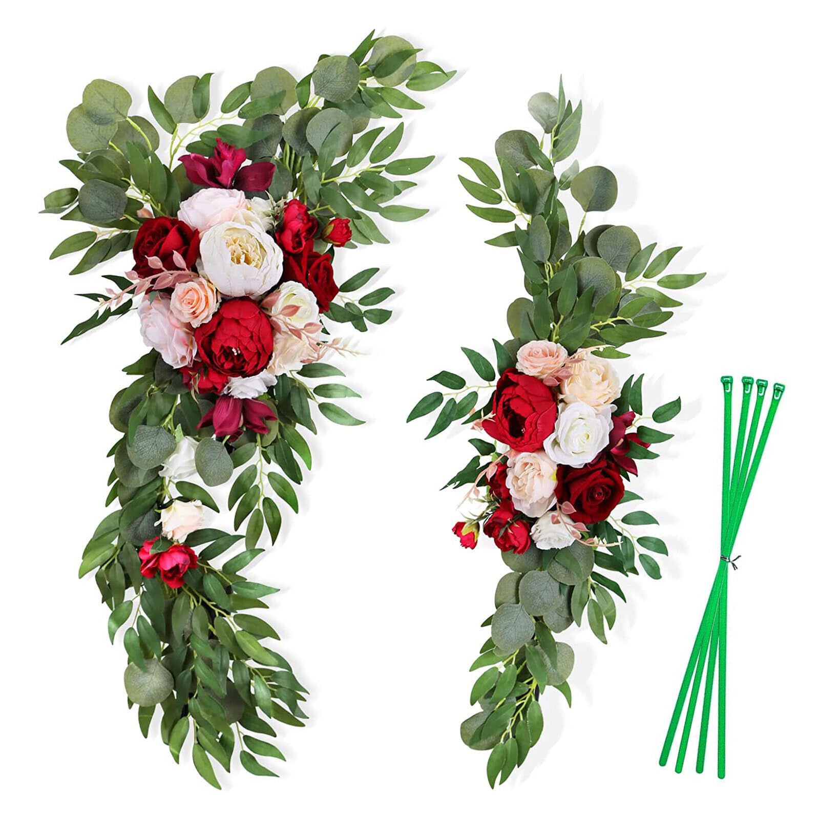 Fleur Artificielle pour Panneau de Bienvenue de Mariage : Créez une Entrée Chic en Rouge