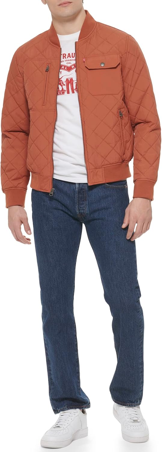 Levi's Mens Men's Diamond Quilted Bomber Jacket - Image 2