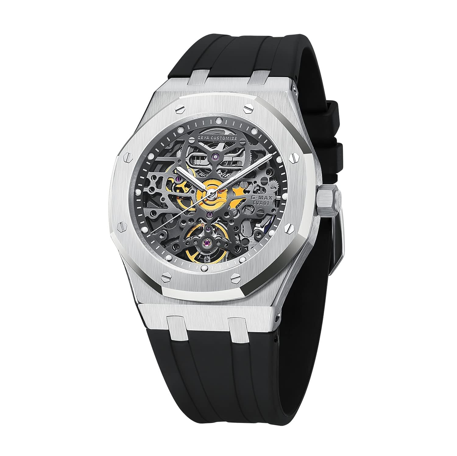 Buy Skeleton Automatic Mechanical Watch Stainless Waterproof Anti Shock