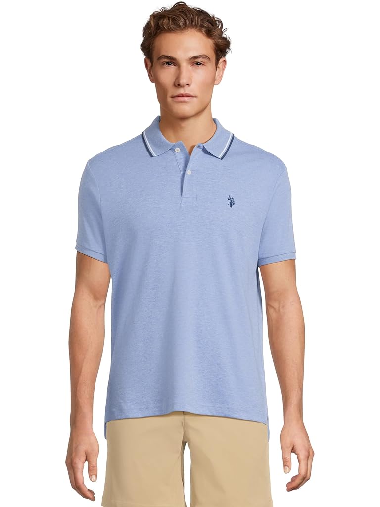 U.S. POLO ASSN. Slim Fit Tipped Interlock Knit Polo