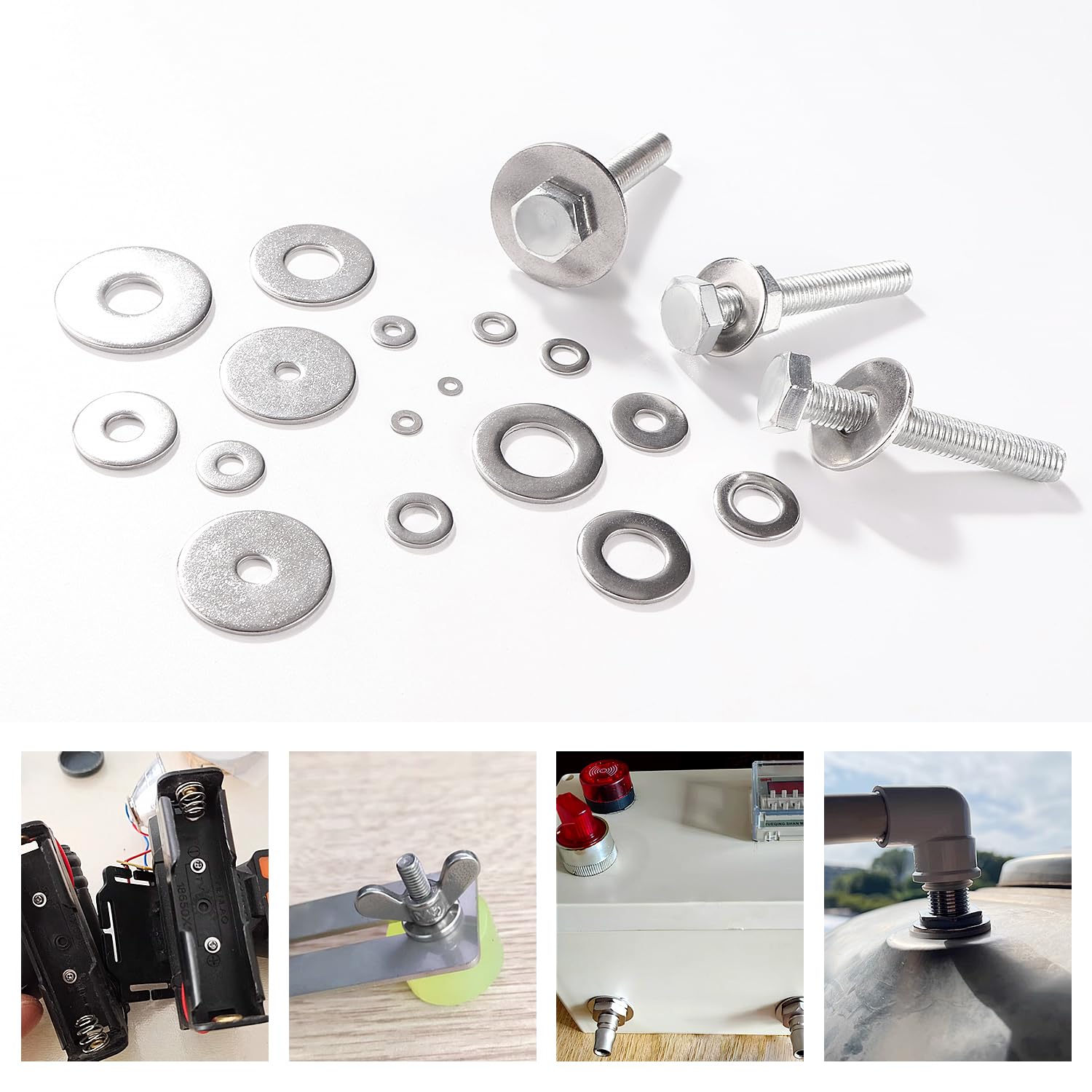 YIXISI 5 PCS M8x30x2 mm Flat Repair Washer, 304 Stainless Steel Flat Washer, Penny Washers for Screws & Bolts - Image 4