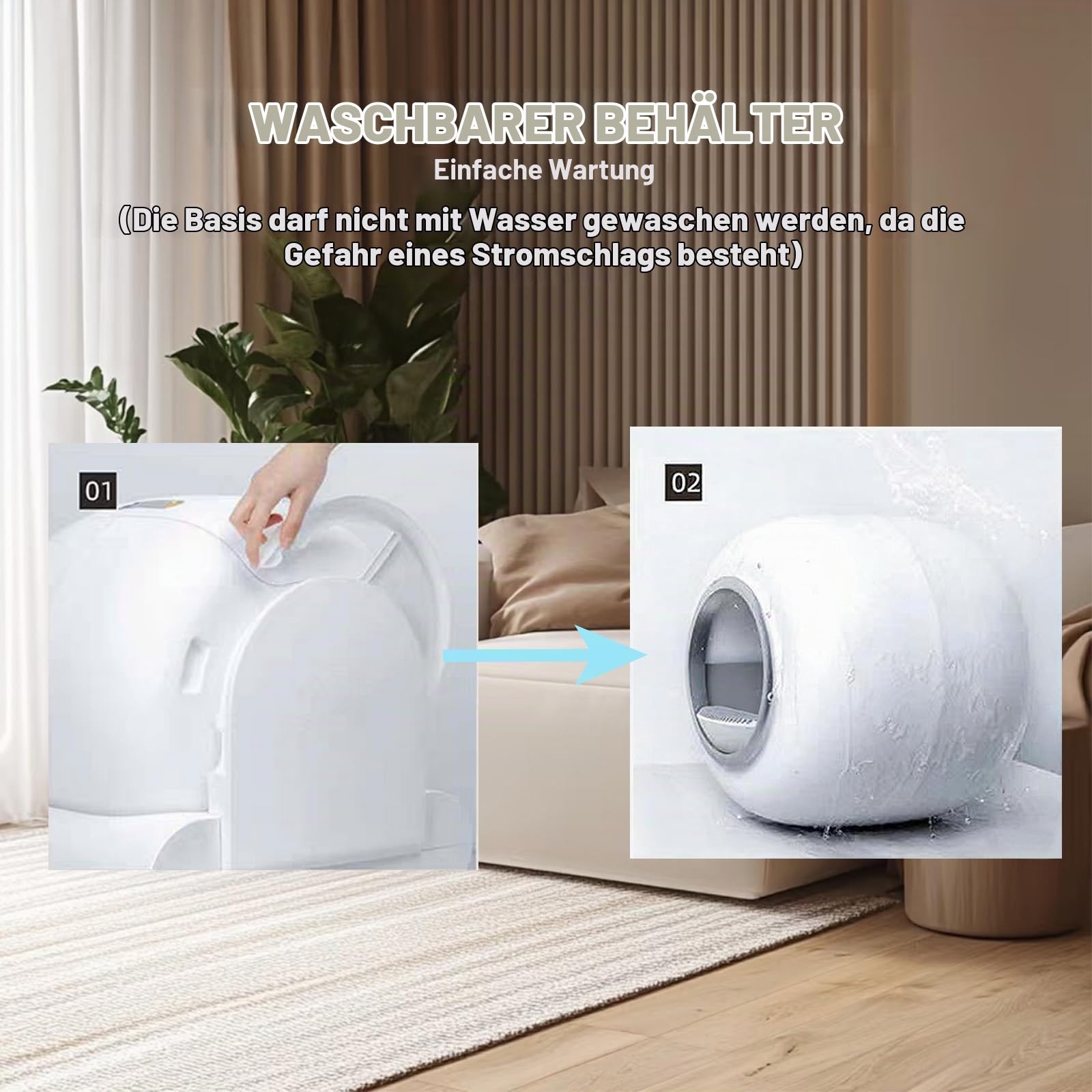 Katzentoilette Selbstreinigend 74L Infrarotsensor Inklusive