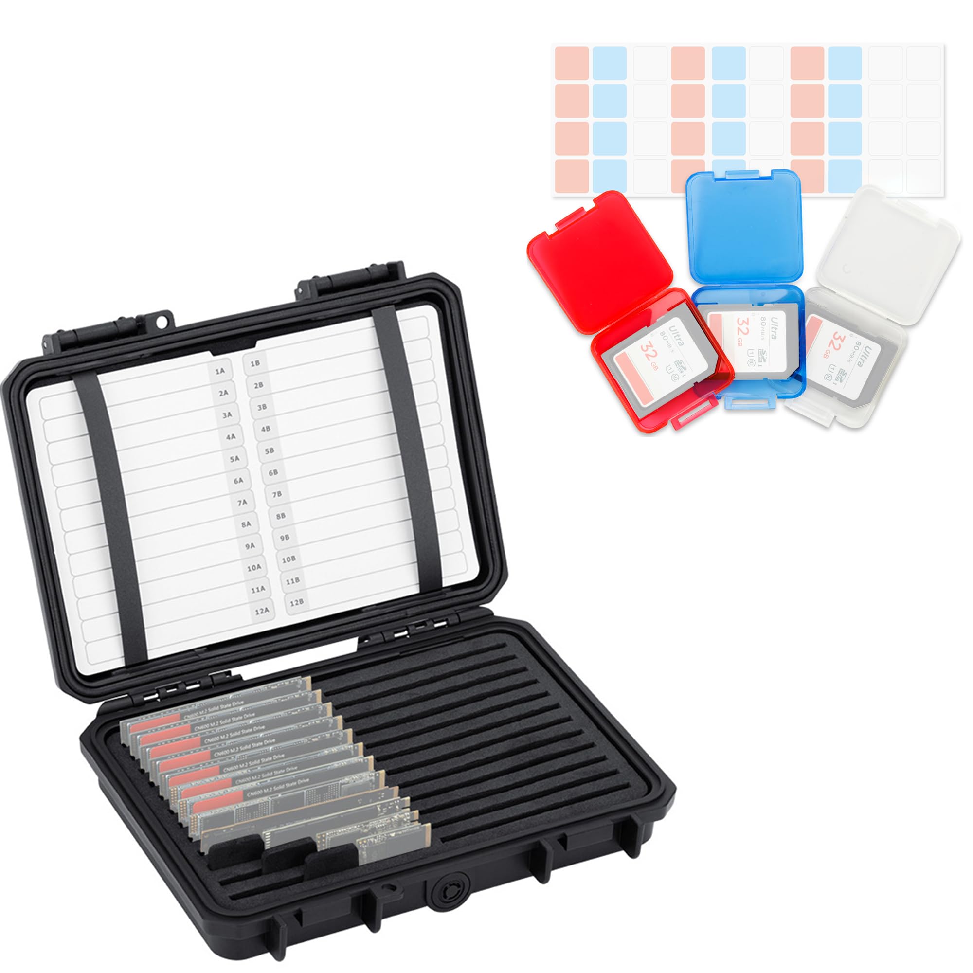 SD Card Case + SSD Card Case：SDMemory Card Case with M.2 NVMe SSD Card Case