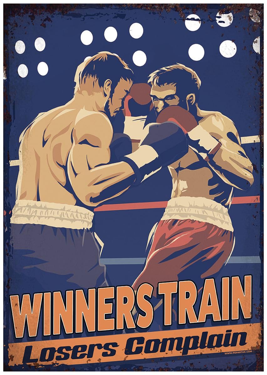 Grindstore Winners Train Losers Complain Boxing Mini Poster Wall Art