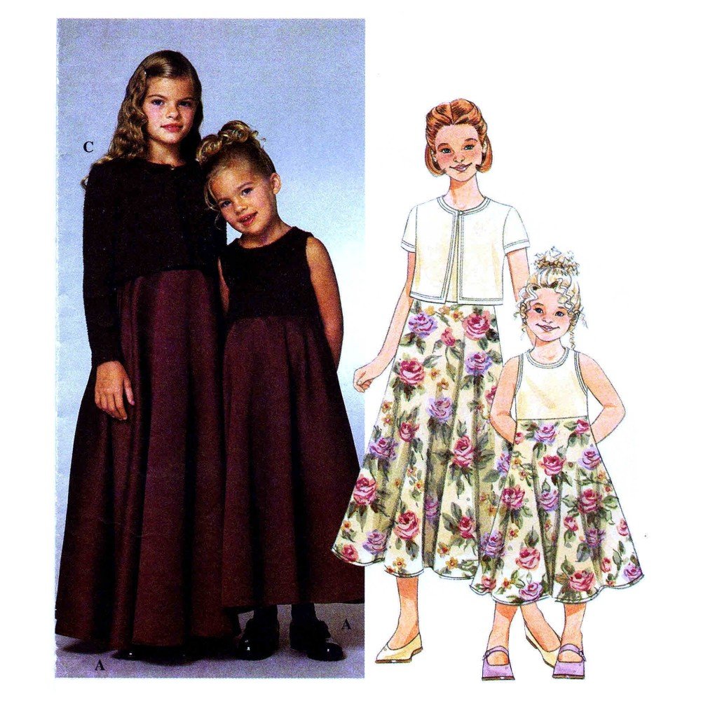 Patron Simplicity 9018 pour adapter une robe et gilet fille selon sa taille