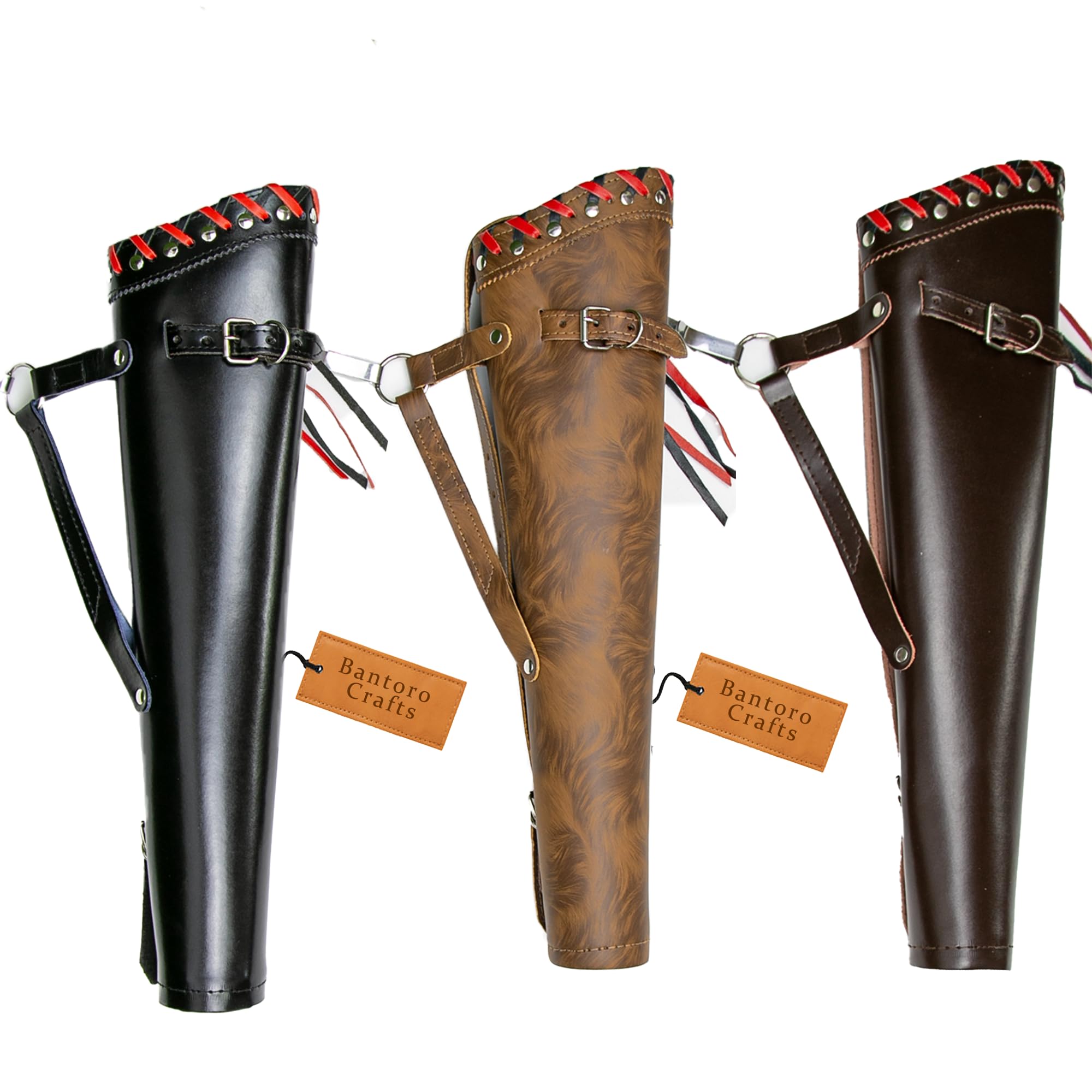 Ręcznie wykonany kołczan na strzały z naturalnej skóry – regulowany kołczan łuczniczy crossbody do łuku refleksyjnego, polowania (20 cali)