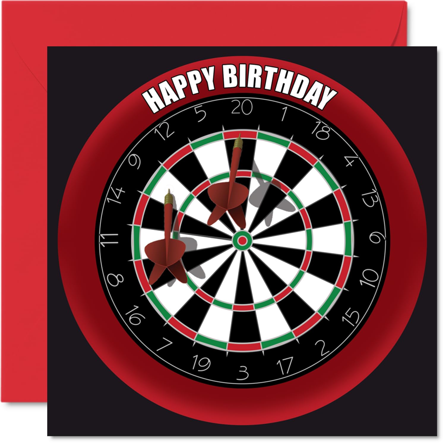 Fun 49th Birthday Cards for Men Woman - Dart Board - Happy Birthday Card for Dad Mum Brother Sister Grandad Nanny Grandma Uncle Auntie, 145mm Sports Darts Bday Greeting Cards