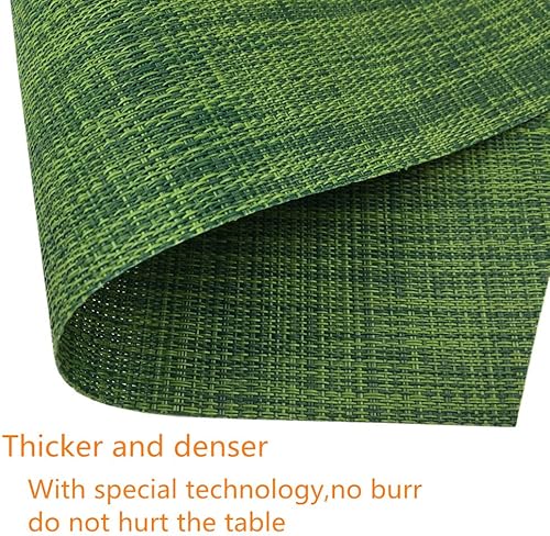 Miniatura 4 de Manteles individuales de cuña, juego de 4 manteles individuales de vinilo para mesas redondas, tejido antideslizante, resistente al calor, fácil de