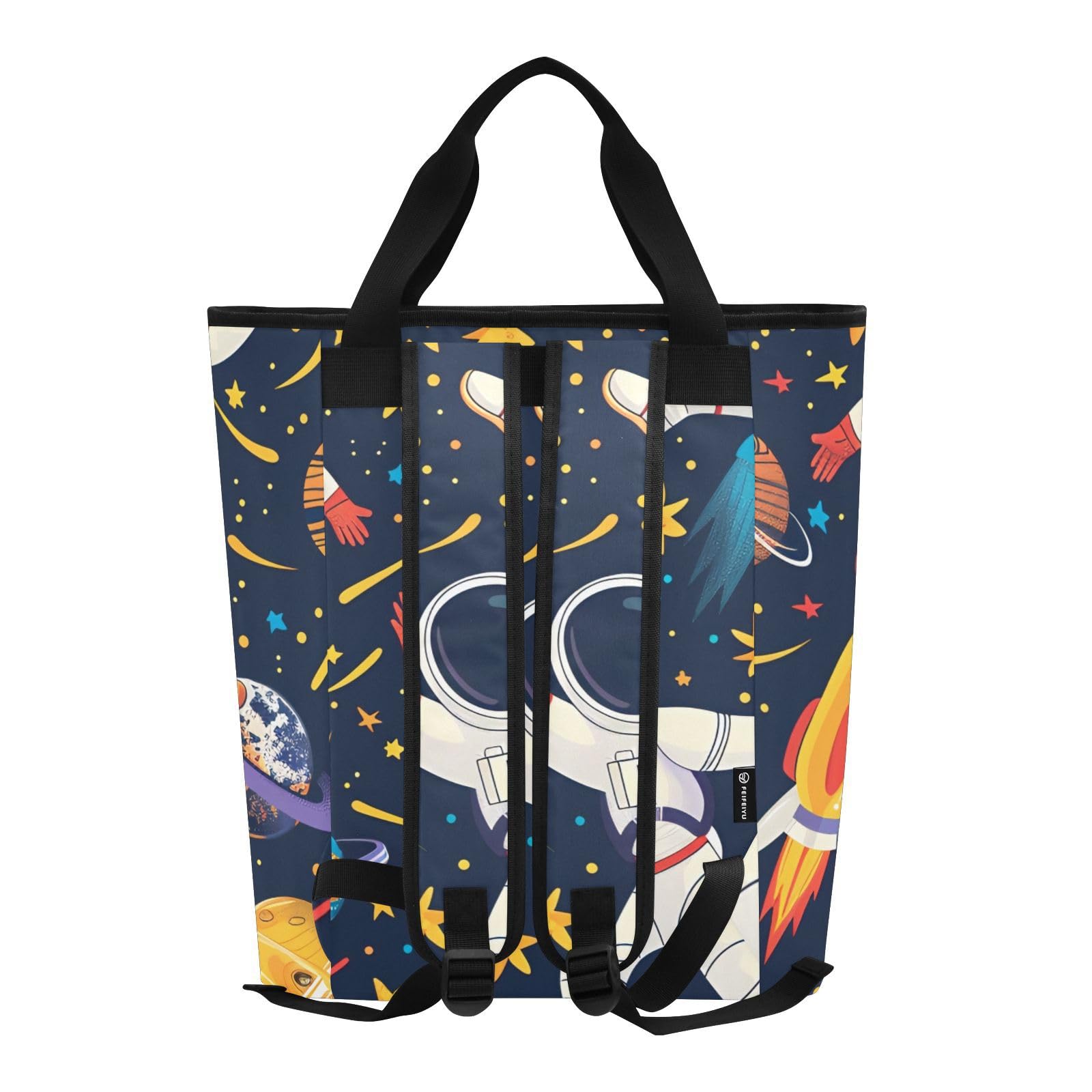 Bokkoy Astronauts and Planets Insulated Cooler Bag with Ice Pack?Large Capacity Waterproof Thermal Lunch Bag?Reusable Cooler Bags for Picnic, Travel