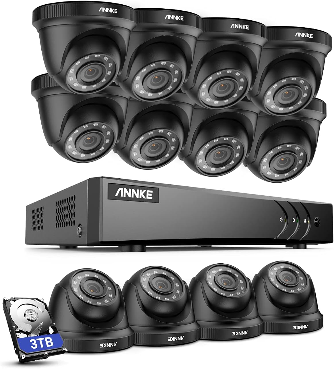 ANNKE True 1080p CCTV Surveillance Camera System, 16 Channel 5MP DVR