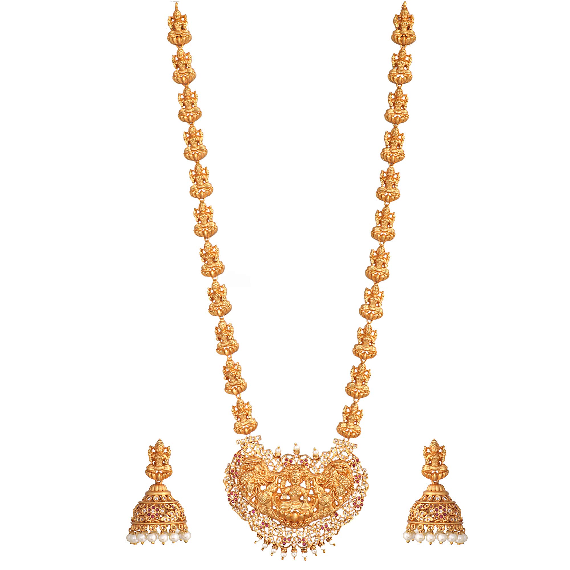 TARINIKA Antique Gold Plated Ananya Long Necklace Set with Lakshmi Idol Design - Jewelry Set for Women Perfect for Ethnic occasions | Traditional Jewellery For Women | 1 Year Warranty* (B08L7GN1RG) Amazon Price History, Amazon Price Tracker