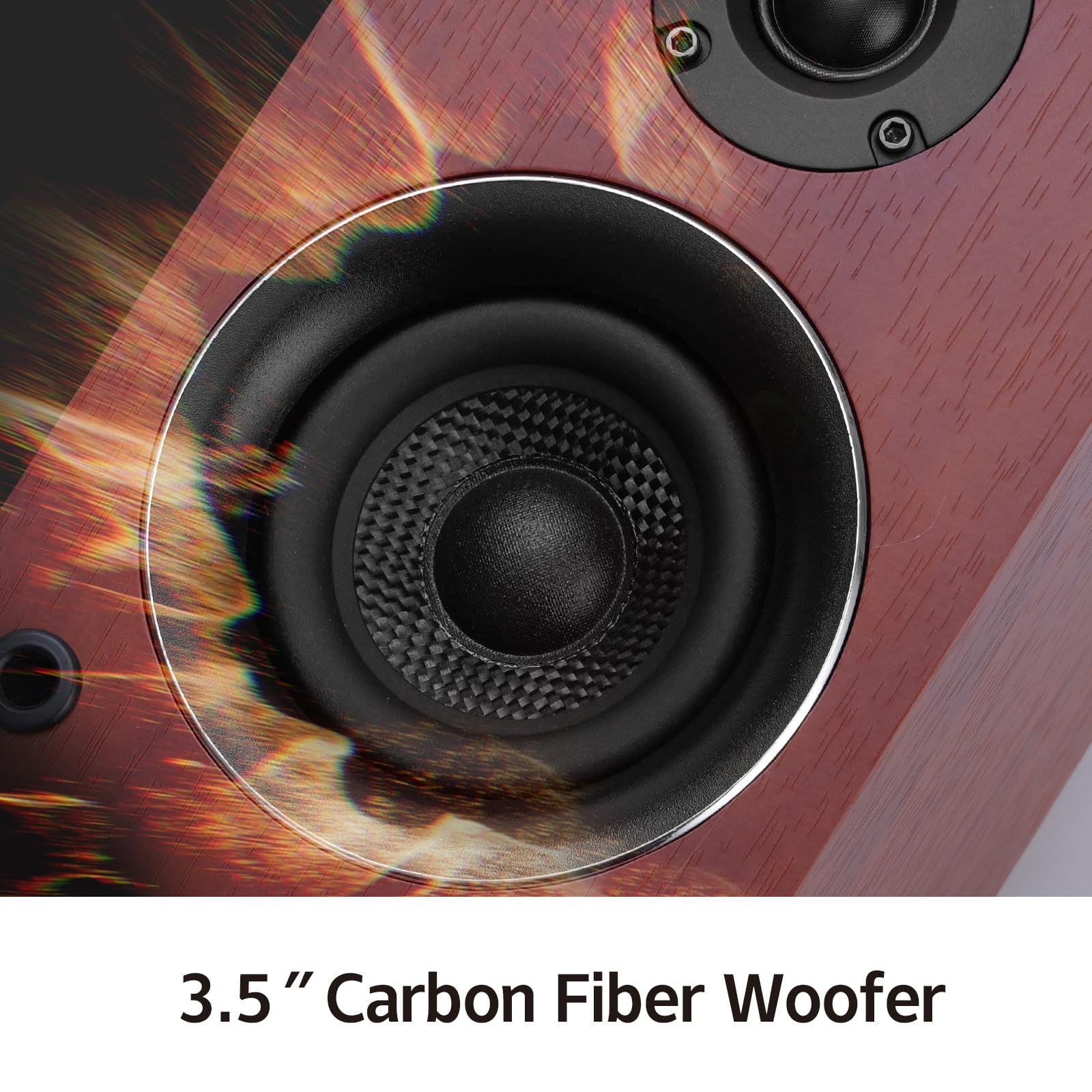 2 altoparlanti passivi da scaffale da 40 W per audio surround home theater, stereo e monitor passivo vicino al campo, a 2 vie, richiede un ricevitore o un amplificatore (marrone, coppia)