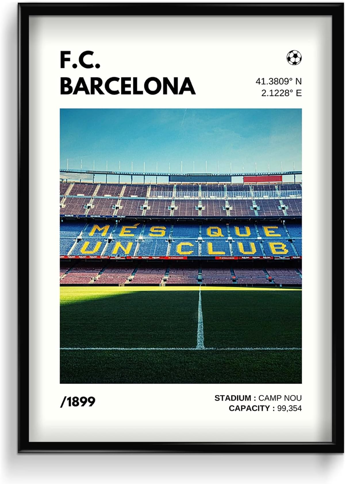 F.C. BARCELONA Poster For Aesthetic Wall Decoration | Football Club Wall Poster (13 x 19 Inch Unframed) 300 GSM Mate Finish Board Paper With Peal & Stick Tape | Wall Decor