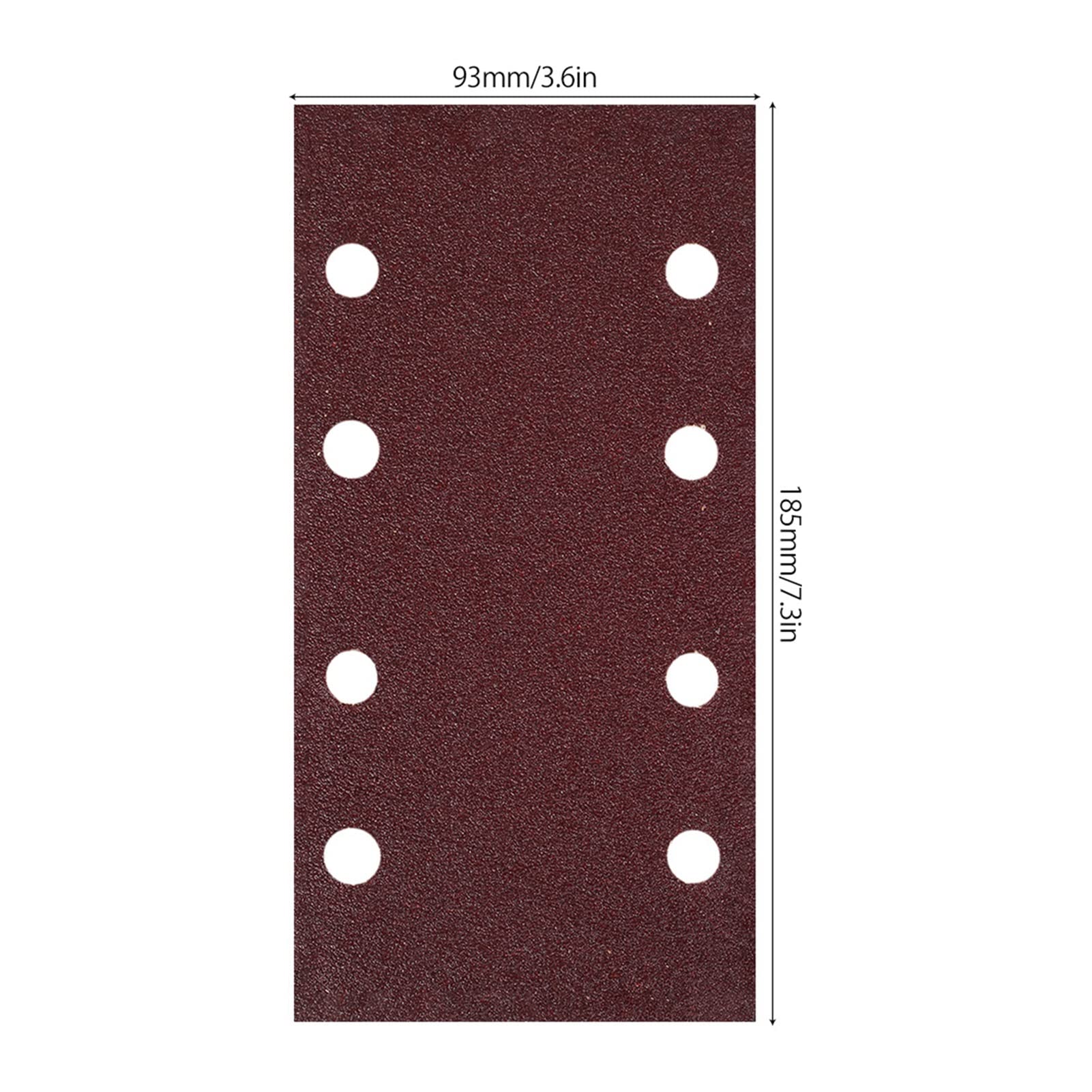 Papel de lija abrasivo ZSBLXHHJD 40 hojas de papel de lija 93x185mm Papel de lija Hook and Loop Pad Punch 8 Hole Rectangular Sandpaper 40-400 Grit (Color : 40PCS)