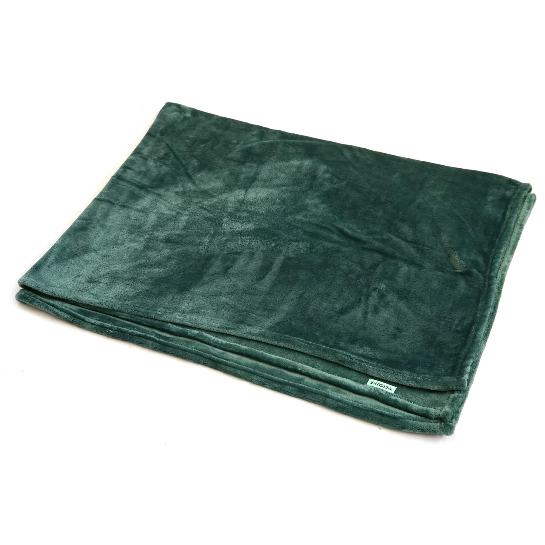 Skoda 6u0084509 Coperta da Viaggio 2 in 1, in Pile, Verde, Decke 120x160cm, Kissen 40x35cm Unisex-Adulto
