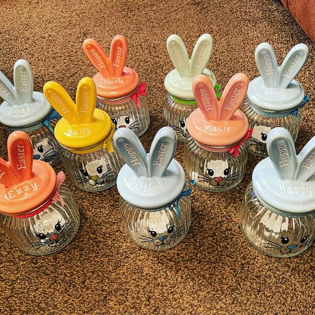 59 pegatinas de vinilo caras conejo para decoración miniatura 7