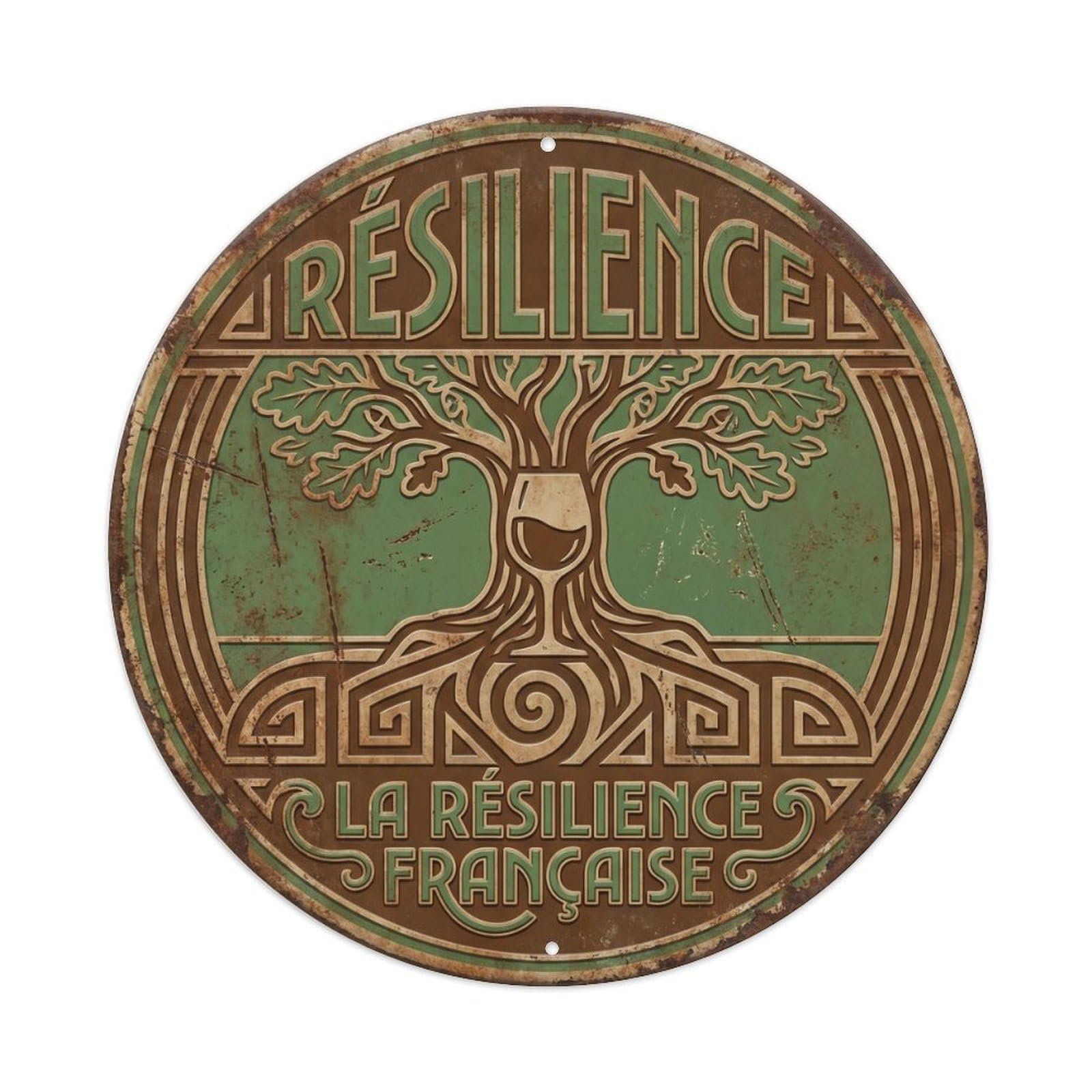 Resilience Humorous Mancave Resilience Metal Tin Sign Plaque Wall Decor for Cafe, Club Bar, Office, Home Garden Round Metal Poster 8x8Inch