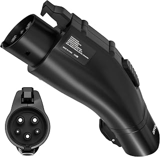 J1772 EVs Adapter, Tesla to Charging Fit for All EVs, Max 60 Amp & 250V AC, Free Anti-Drop Lock, Compatible with Destination Charger Mobile Connector Wall Connector, Black, Portable, (CD-01)