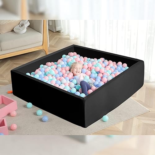 Miniatura 7 de TRENDBOX Piscina de bolas para niños, de espuma viscoelástica, para niños pequeños, bebés, pelotas no incluidas, color azul claro