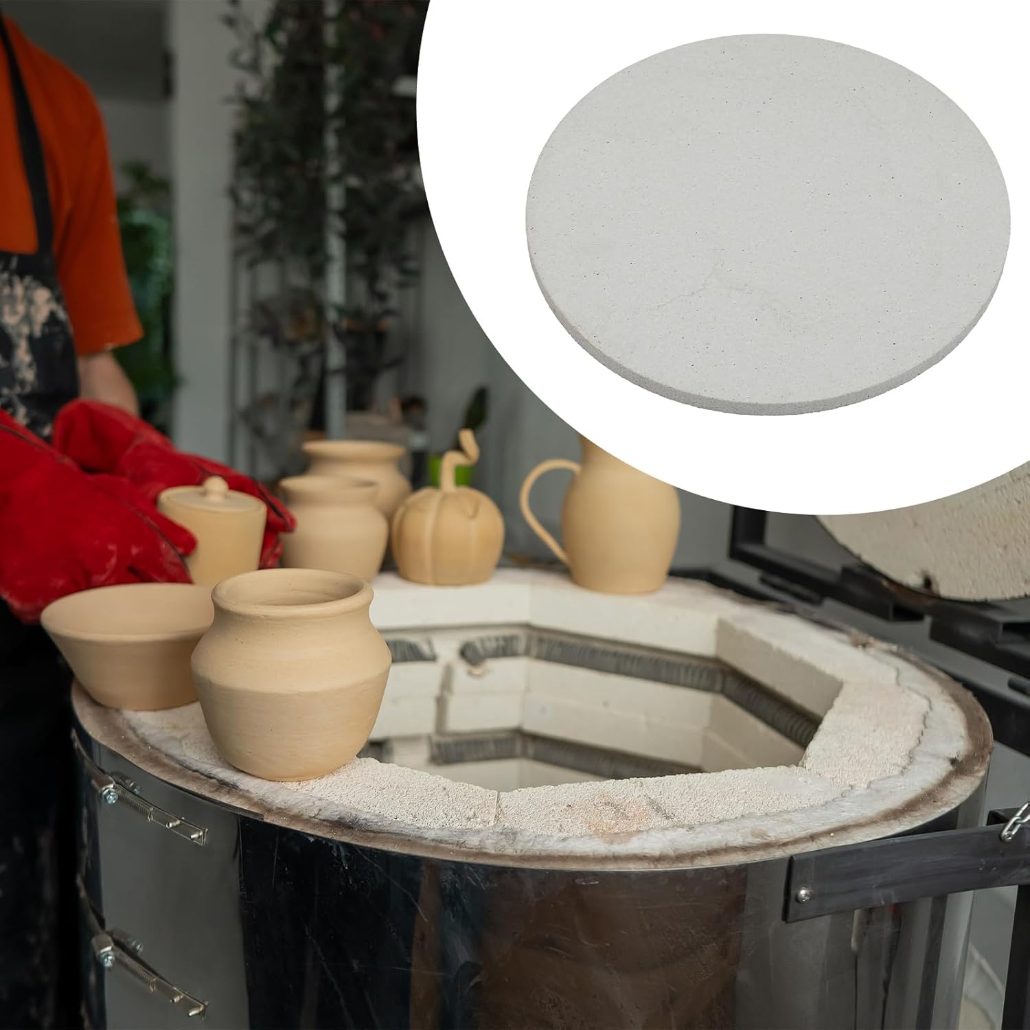 Weysat Thick Round Kiln Shelf - Fires up to 2282°F for Ceramics Pottery & Glass Fusing(2 Pcs,13")