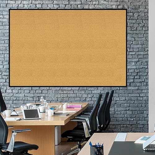 Miniatura 5 de JILoffice Tablero de anuncios de corcho de 60 x 36 pulgadas, marco de aluminio negro montado en la pared, para oficina, hogar y escuela, con 10
