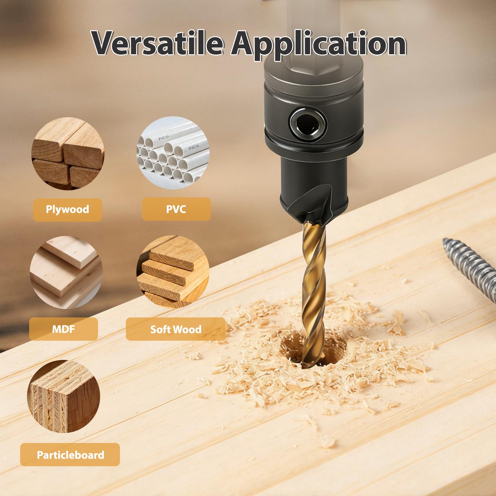 Countersink Drill Bit Set - 12 Pcs Adjustable -6 Countersink Drill Bit Set - 12 Pcs Adjustable -6
