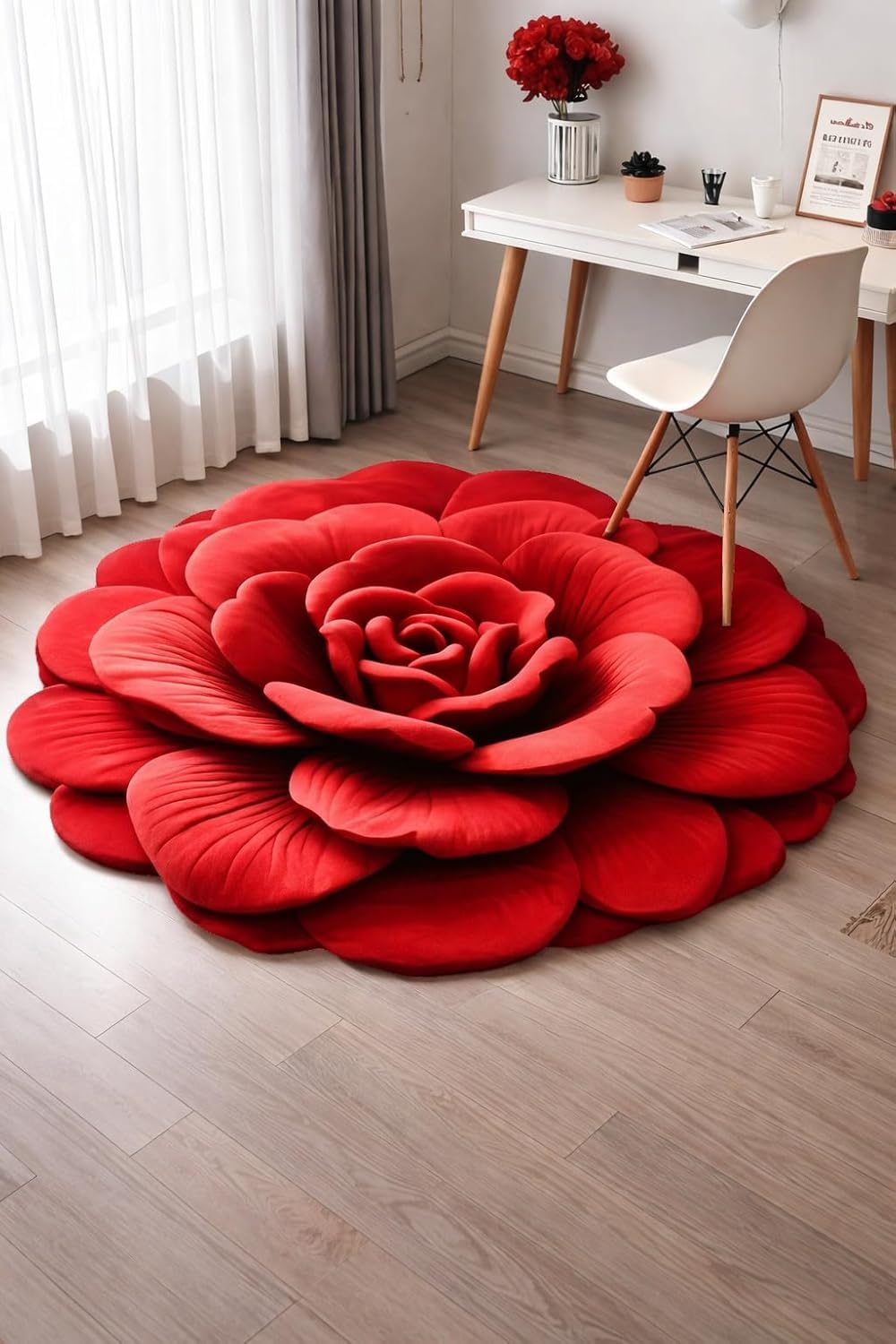 3D Rose Mat - Soft & Decorative Rug -5