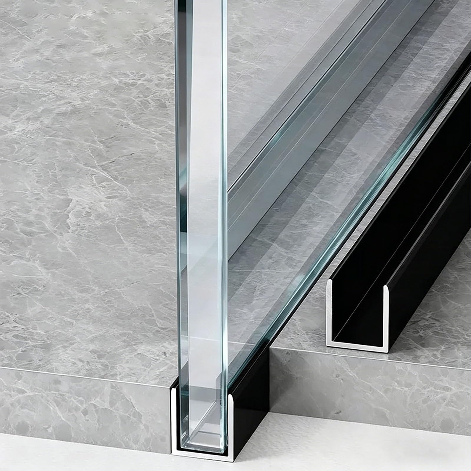 Matériel de vitrage sans cadre aluminium pour cloison douche en verre