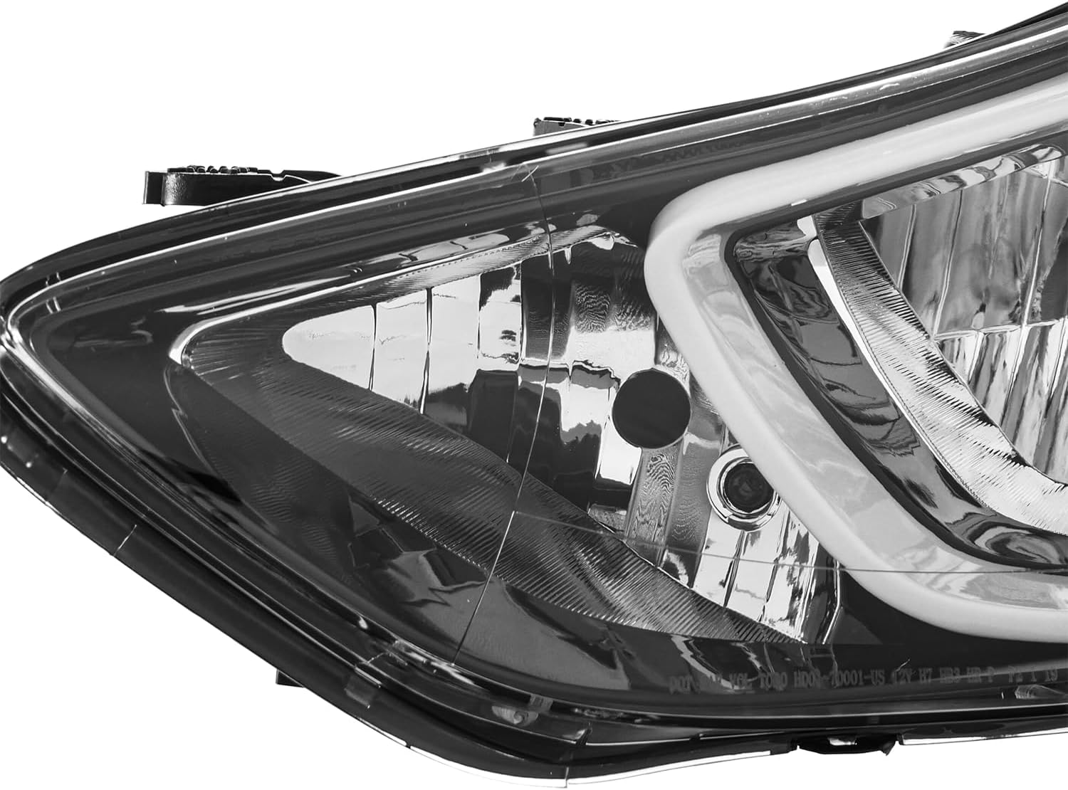 Halogen Reflector Headlight Assembly with Bulbs, Compatible with 2014 2015 2016 Hyundai Elantra SE & Value Edition (without LED Strip, Not for Sport, Limited, GT), with Position Light, Driver Side