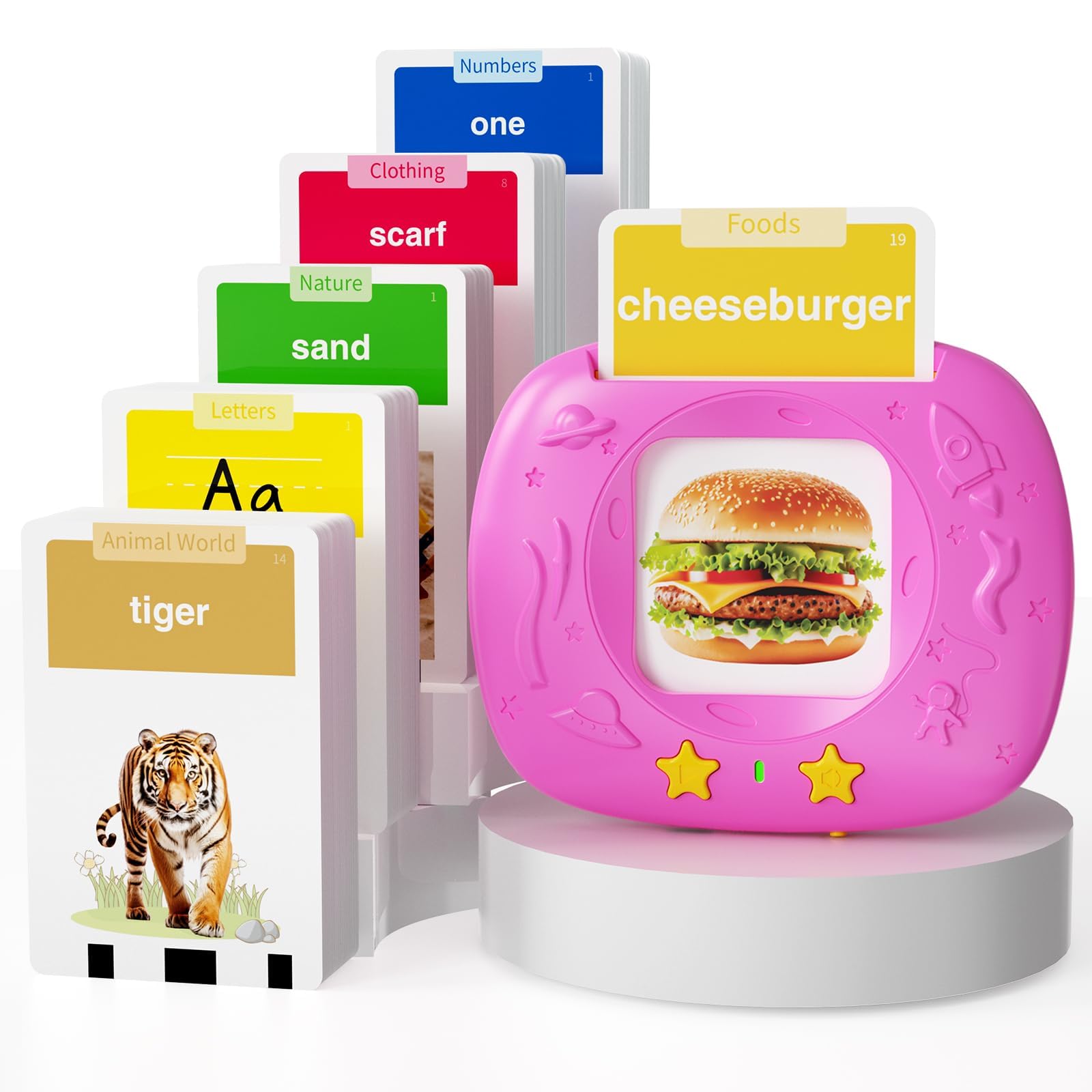 HOMESTEC Toddlers Speech Learning Toys, Upgraded Realistic Flash Cards, Sight Words with Sounds, British Accent