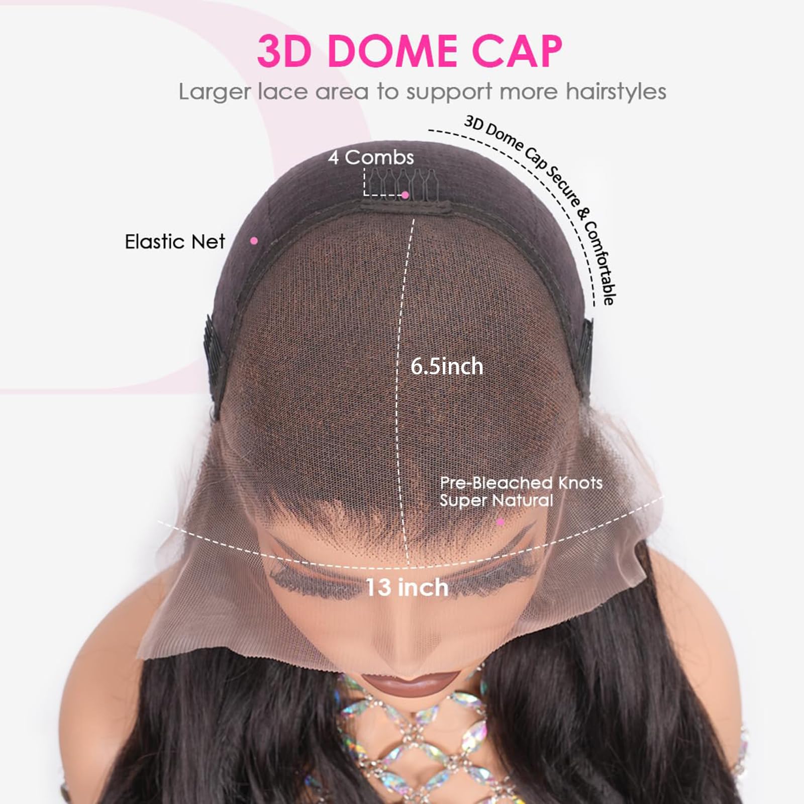 Amazon.com : Juvid 13x6 Deep Wave Lace Front Wigs Human Hair 200