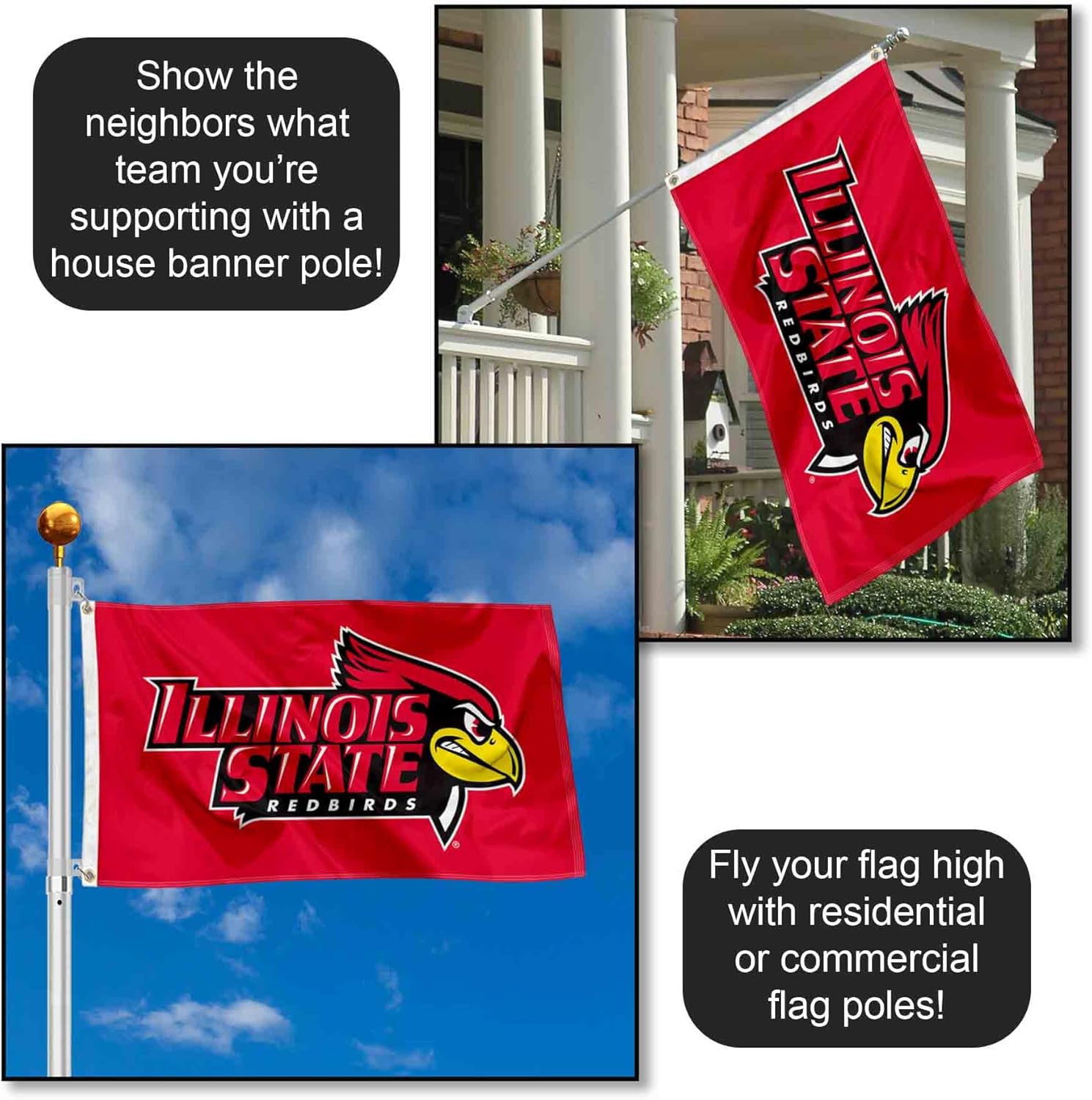 Illinois State Redbirds ISU Flag