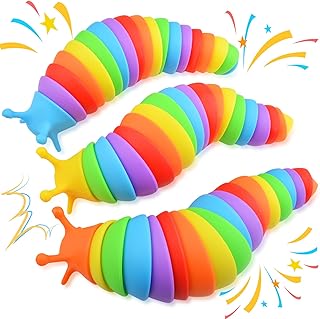 Cevioce Fidget Slug Toy, Sensory Slug Fidget Toys for Kids & Adults, 3Pcs Autism Sensory Toys for Autistic Children Toddlersï¼ŒAsmr Toys-3 4 5 6 7 8+ Year Old Girl Boy Birthday Gifts