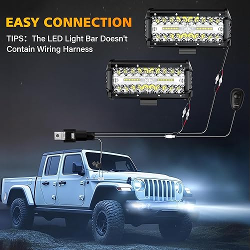 Miniatura 4 de Barra de luz LED Zmoon, 2 unidades, 240 W, 24000 lm, carcasa de aleación de aluminio, foco LED, luz de carretera superbrillante, luz de conducción