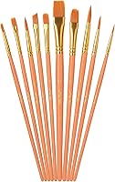 Vista 13 de Mr. Pen - Pinceles para pintura acrílica, 10 piezas, mango ergonómico de madera, cerdas sintéticas en diferentes tamaños y formas, pinceles
