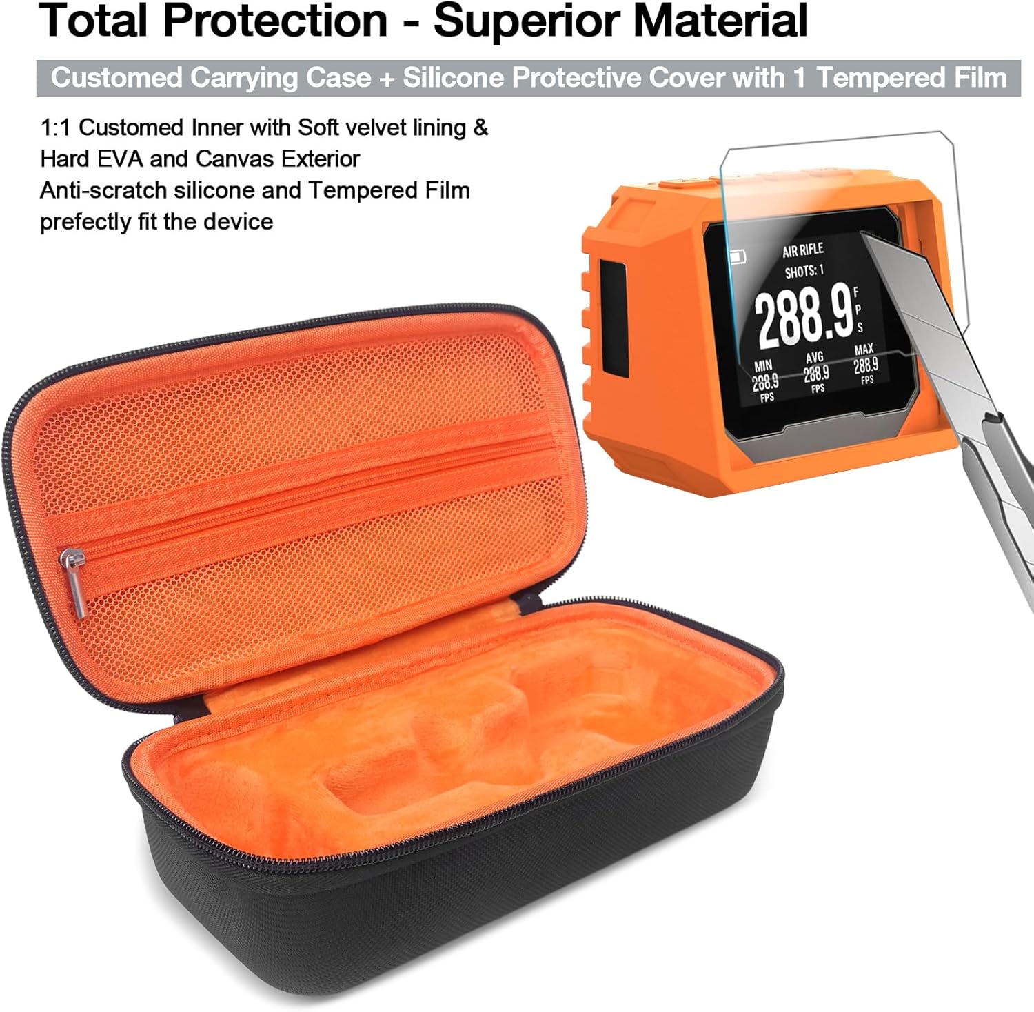 Garmin Xero C1 Pro Case Bundle - 2-in-1 Silicone Protective Cover & Custom Travel Organizer Case, Shockproof Anti-Scratch Full Protection for Garmin Xero C1 Pro Chronograph